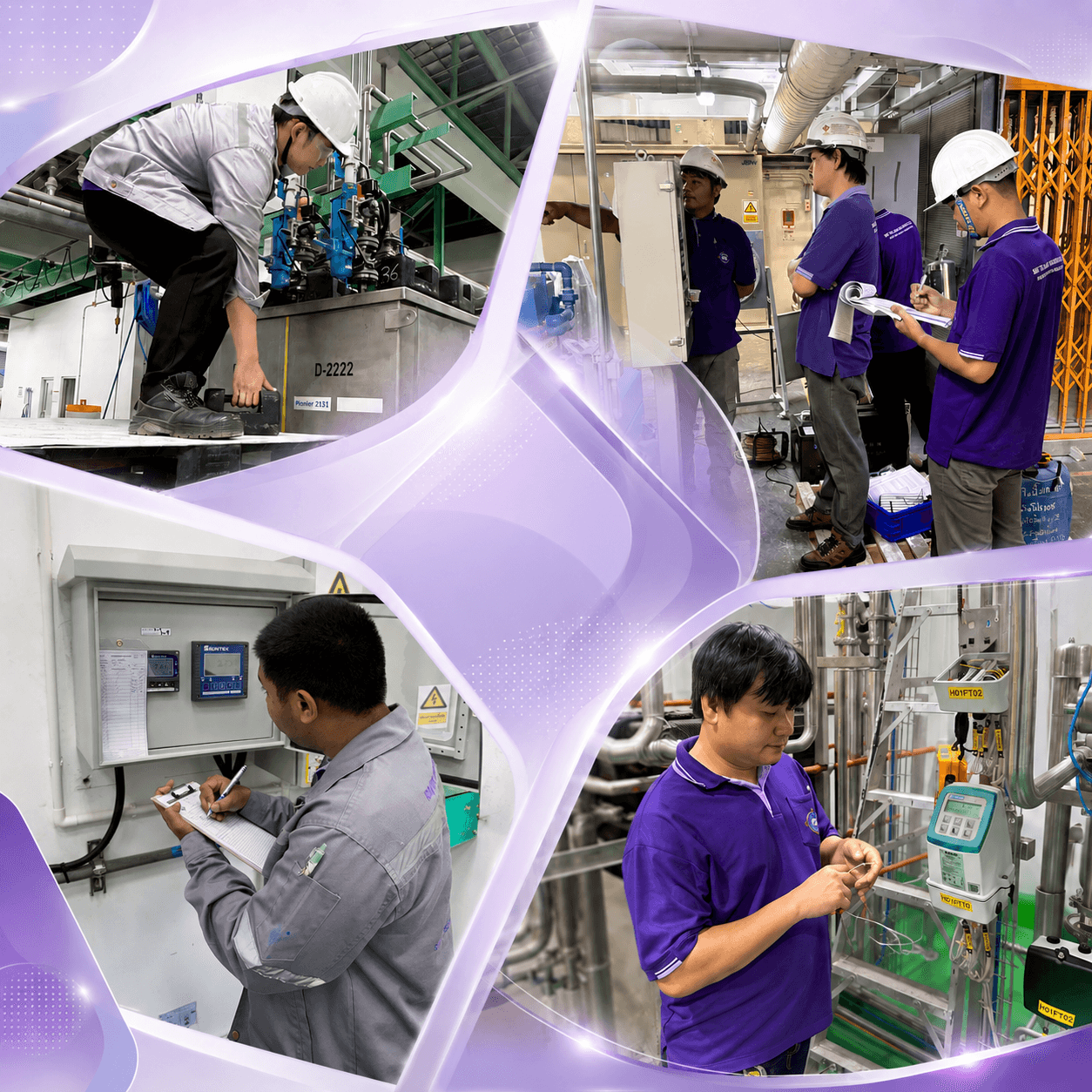 ทีมช่างเทคนิค STC ปฏิบัติงานสอบเทียบและตรวจสอบเครื่องมือวัดในโรงงานอุตสาหกรรม
